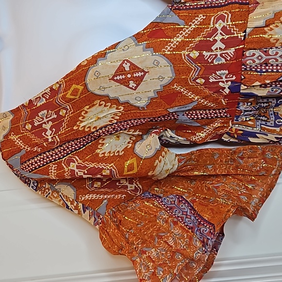 *NWT* RAGA Sunset Flutter Sleeve Metallic Dress - Picture 6 of 12